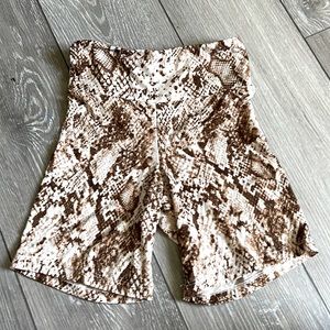 Snakeskin biker shorts